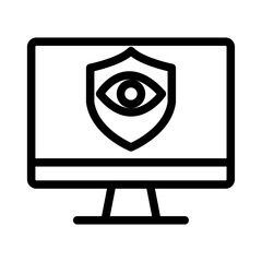 Secure Monitoring Line Icon of Online Proctoring Tools Icon Set