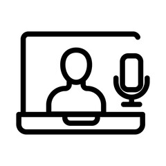 Audio Monitoring Line Icon of Online Proctoring Tools Icon Set