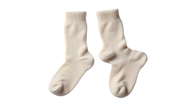 White socks on a clothesline, embodying the warmth of autumn and the principles of a hygge lifestyle