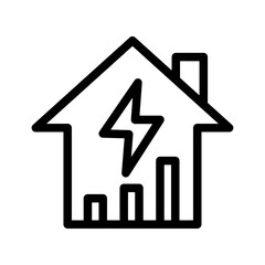 Smart Home Energy Line Icon of Energy Usage Monitoring Icon Set