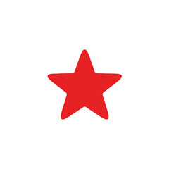 Vector art of a simple, bold red star isolated on a clean, representing success, achievement, or a rating