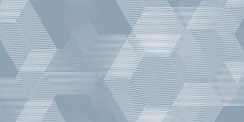 Abstract hexagon lines on gray background simple line modern