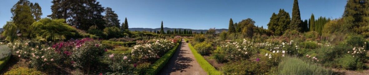 Fototapeta premium Garden panorama hdr 360 degrees nature view