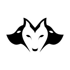 Wolf Double Head Silhouette