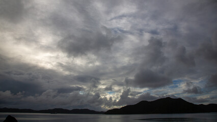 夏の奄美大島の空と海。