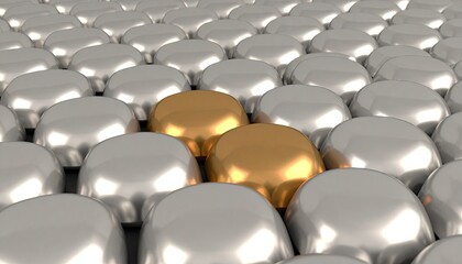 Seamless Chrome and Gold Reflective Blobs Pattern