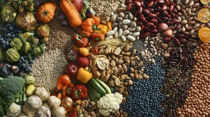 Obraz premium Diverse assortment of healthy foods