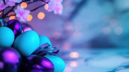 Festive Easter eggs and spring decor create a cheerful vibe