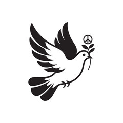 Child releasing dove silhouette, hope, freedom and peace concept vector
