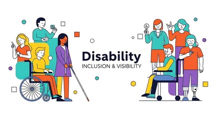Diverse Group of People with Disabilities and Supporters Demonstrating Inclusion and Visibility.