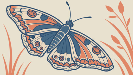 Beautiful butterfly with intricate wing patterns illustration for nature lovers design element vector art