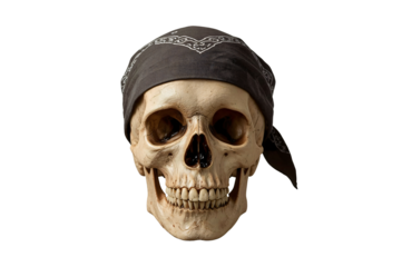 Skull bandana black background memento mori