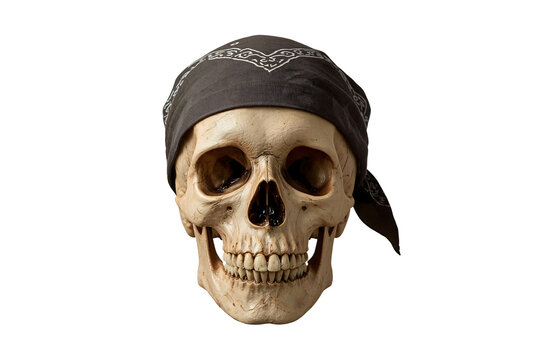 Skull bandana black background memento mori