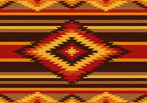 Southwestern Geometric Diamond Pattern Textile