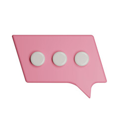 Pink speech bubble showing typing status on transparent background