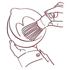 Matcha Whisk Chasen Decoration Outline