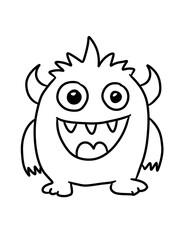 happy monster cartoon character. illustration.