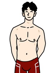 Fototapeta premium cartoon cute boy on white background