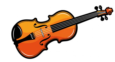 Fototapeta premium Traditional Wooden Violin String Musical Instrument Isolated transparent background