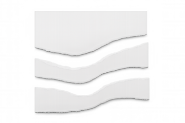 Collection of blank ripped paper scraps with a transparent background, ideal for adding a realistic touch to designs