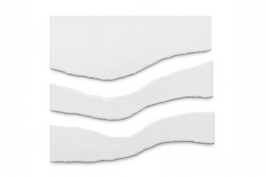 Collection of blank ripped paper scraps with a transparent background, ideal for adding a realistic touch to designs