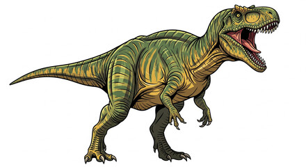 Fototapeta premium Mighty Tyrannosaurus Rex Dinosaur Roaring on Isolated transparent background