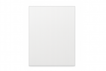 Minimalist white rectangular geometric form floating against transparent grid, ideal for clean design compositions