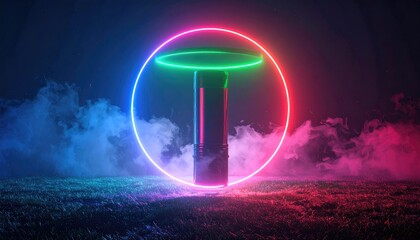 Neon Ring Column in Smoky Bloom Field