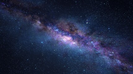 Fototapeta premium Stunning Galaxy View with Vibrant Colors, Stars, and Cosmic Dust in Deep Space Displaying the Wonders of the Universe Captured in High Resolution