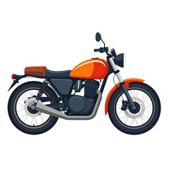 Obraz premium Orange Classic Motorcycle Vector Illustration