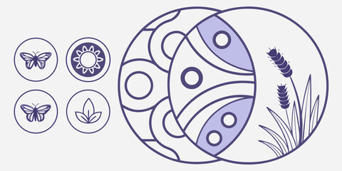 Calm emotional AI interface with soft blue lavender tones vector illustration