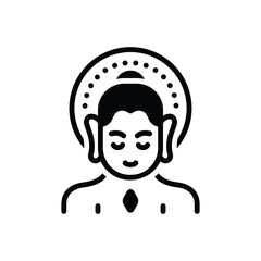 Black solid icon for mahavir jayanti