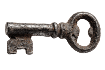 old rusty key isolated on transparent background Remove png, Clipping Path, pen tool