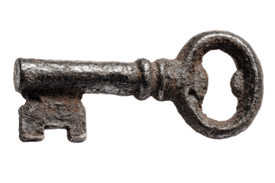 old rusty key isolated on transparent background Remove png, Clipping Path, pen tool