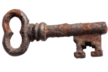 old rusty key isolated on transparent background Remove png, Clipping Path, pen tool
