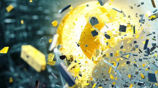Shattered Safety Helmet Symbolizing Workplace Hazard