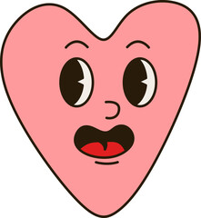 Groovy Valentine Heart Face Element