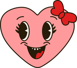 Groovy Valentine Heart Face Element