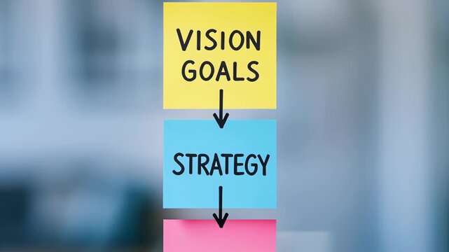 Vision goals strategy target alignment for business success planning and growth with clear goals and effective strategy for target achievement