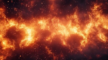 Vibrant Cosmic Plasma Stream Background with Fiery Colors and Starry Space Elements