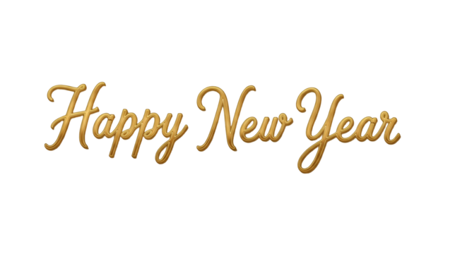 Happy New Year - Elegant Gold Lettering
