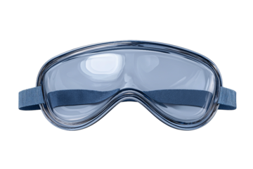 Blue Tinted Goggles with Elastic Strap safety goggles isolated on a transparent background