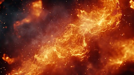 Vibrant Cosmic Plasma Stream Background with Fiery Colors and Starry Space Elements