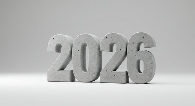Concrete 2026: Bold, Minimalist Design for New Year's Celebrations and Future Projections