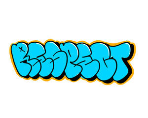 textured graffiti bubble style letters RESPECT isolated design