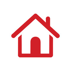 Fototapeta premium A red house with a chimney icon vector