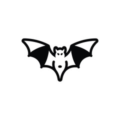 Black solid icon for bat