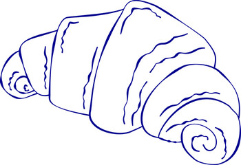 Whimsical Croissant Hand Drawn