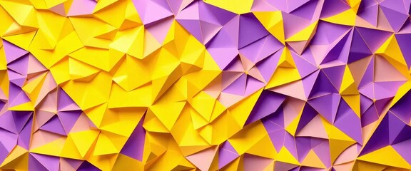 Obraz premium Vibrant Geometric Background with Abstract Yellow and Purple Polygonal Facets