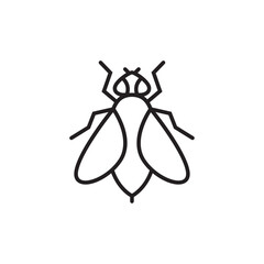 House fly line icon outline vector template